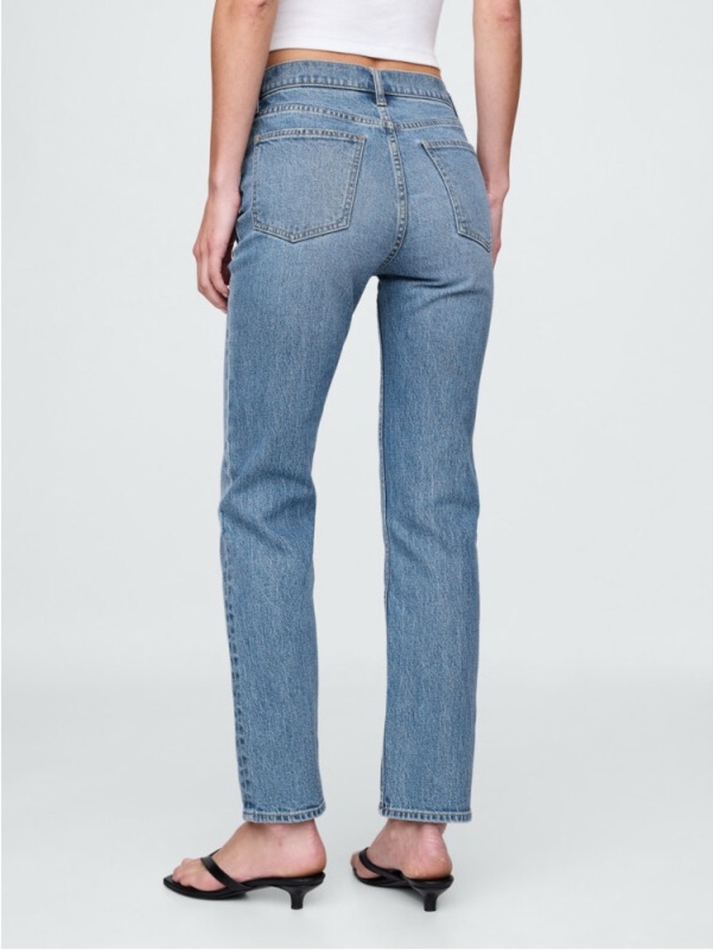 🚨 BOGO FREE 33T 16T GAP 90’s Straight High Rise Jeans Medium Indigo 33 16 Tall - Picture 7 of 9